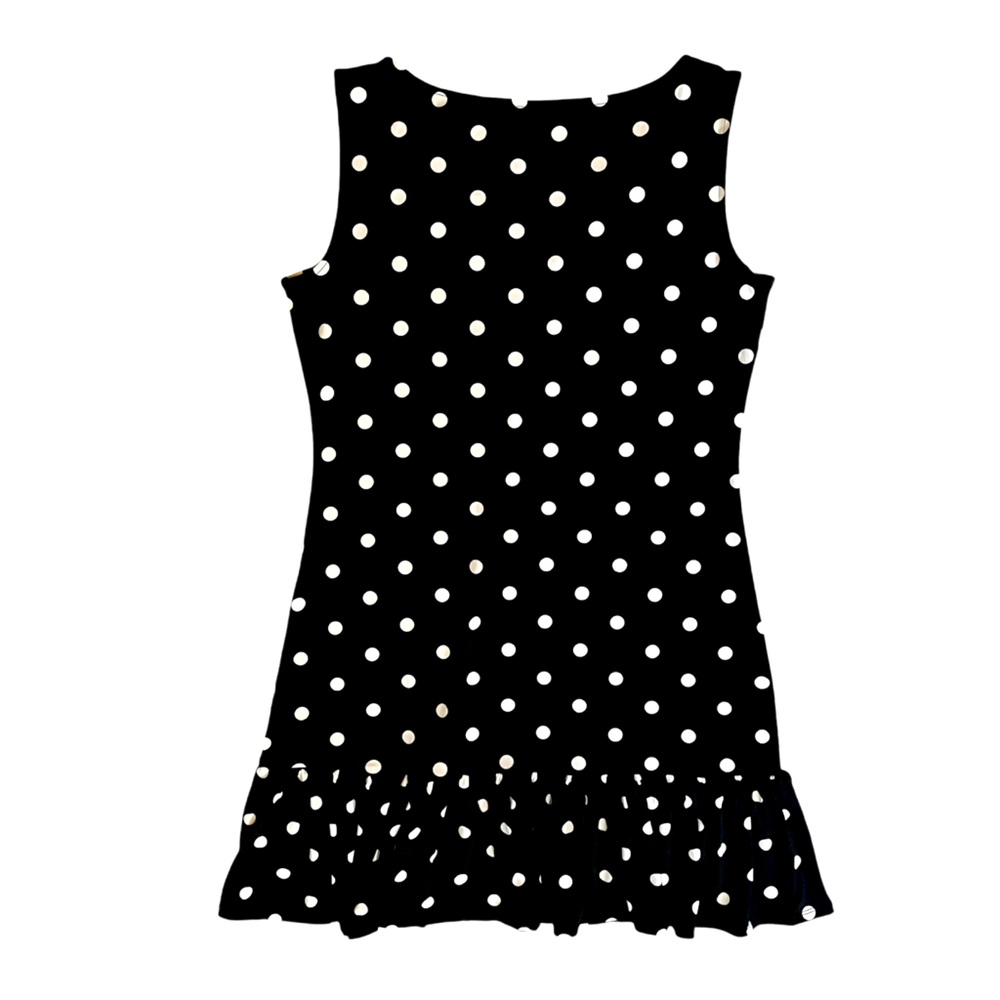 White House Black Market Sleeveless Black with White Polka Dot Dress Small NWT - Picture 2 of 8